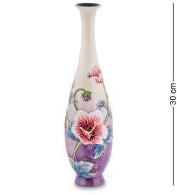 Узкая ваза из фарфора для цветов Гибискус