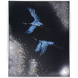 Картина Журавли c кристаллами Swarovski