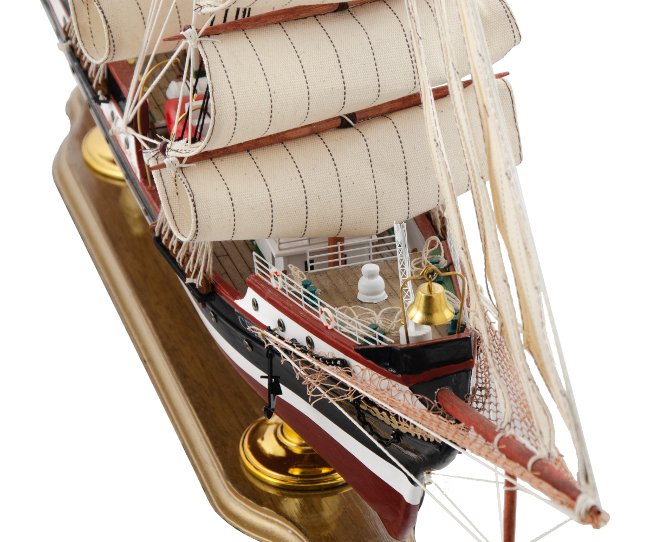Модель парусного корабля Седов 80 см, фотография носа сверху