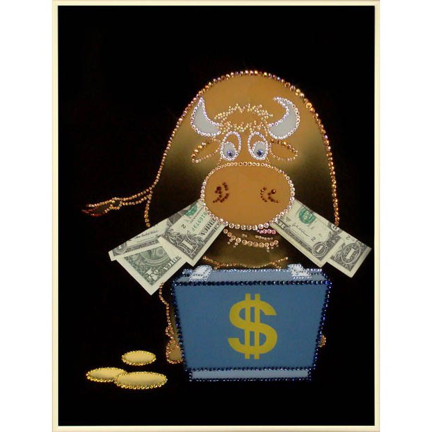 Картина Бык с $ c кристаллами Swarovski