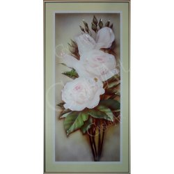 Картина Белая Роза c кристаллами Swarovski