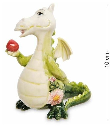 Статуэтка из фарфора Дракон с Яблоком Pavone JP-41/11, вид профиль