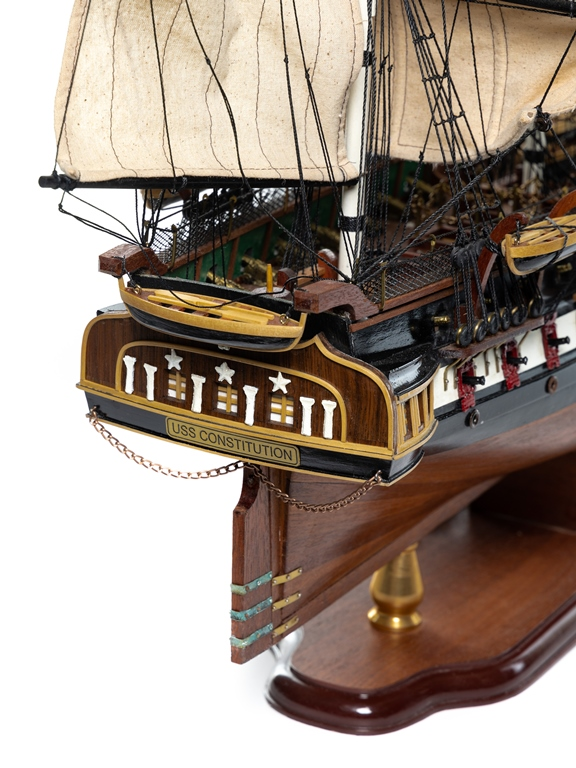 Модель парусного корабля USS Constitution, США, 100 см HQ-23, задняя часть корабля