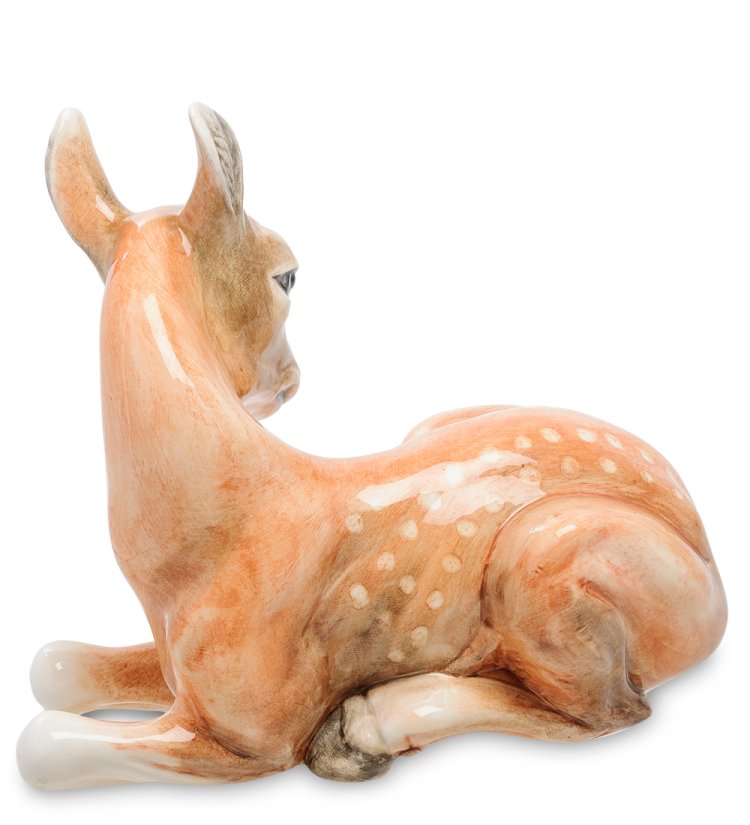 Статуэтка из керамики Оленёнок Ahura, фотография сбоку