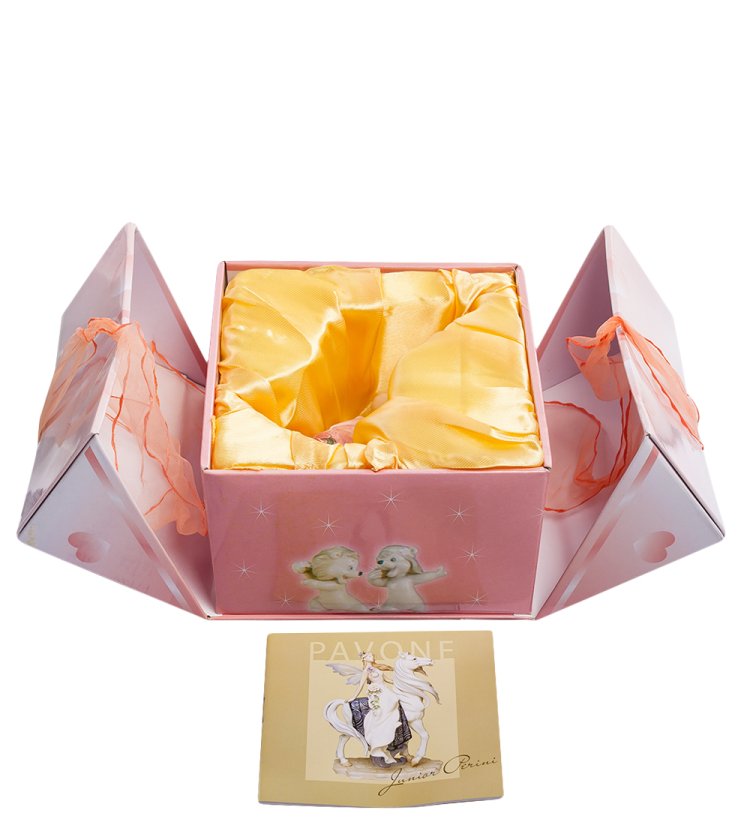 Статуэтка из фарфора Розовый кролик Pavone JP-31/ 22, фотография в коробочке