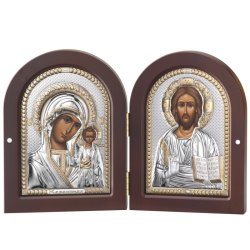 Икона Складень Казанская и Иисус Христос, Размер: 15х20 см