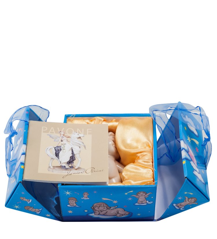 Статуэтка из фарфора Ангелочек Январь Pavone JP-01/ 1, фотография в упаковке