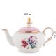 Чайная пара с чайником из фарфора Цветок Неаполя, розовая Pavone JK-127, фотография чайника