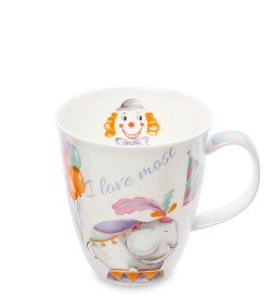 Кружка из фарфора Слон и Клоун