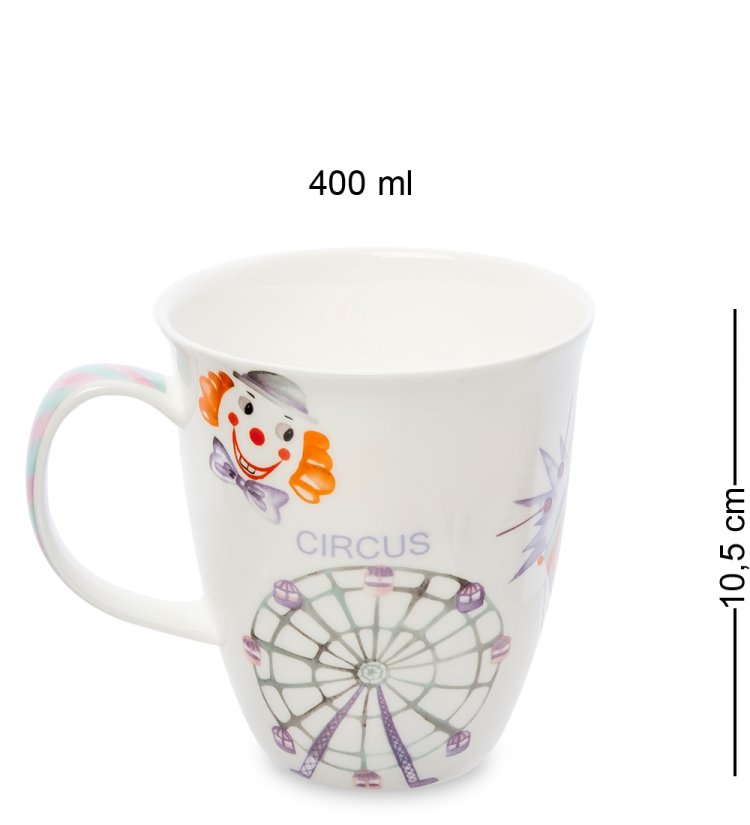 Кружка из фарфора Слон и Клоун Pavone JK-266, оборотная сторона