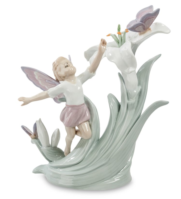 Фигурка из фарфора Цветочная фея с бабочкой Pavone JP-22/23