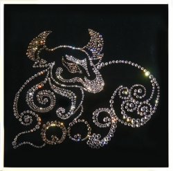 Картина Бык-символ c кристаллами Swarovski