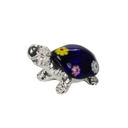 Статуэтка Черепашка синяя с цветочками