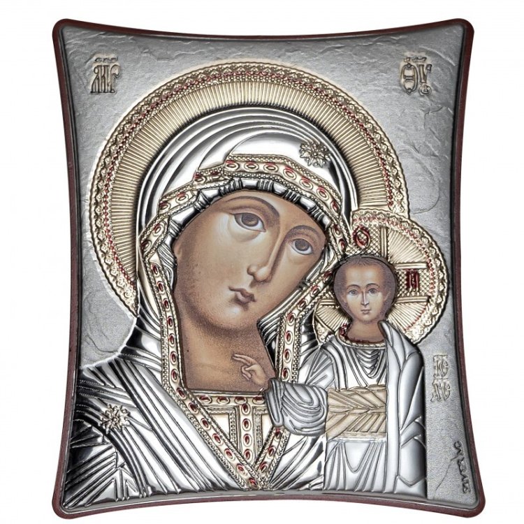 Серебряная Икона Казанская, Размер 20x25 см Slevory 144TBR1FWE