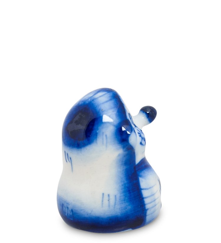 Статуэтка Маленький Ёжик Голубая гжель ГЛ-135, фотография со спины