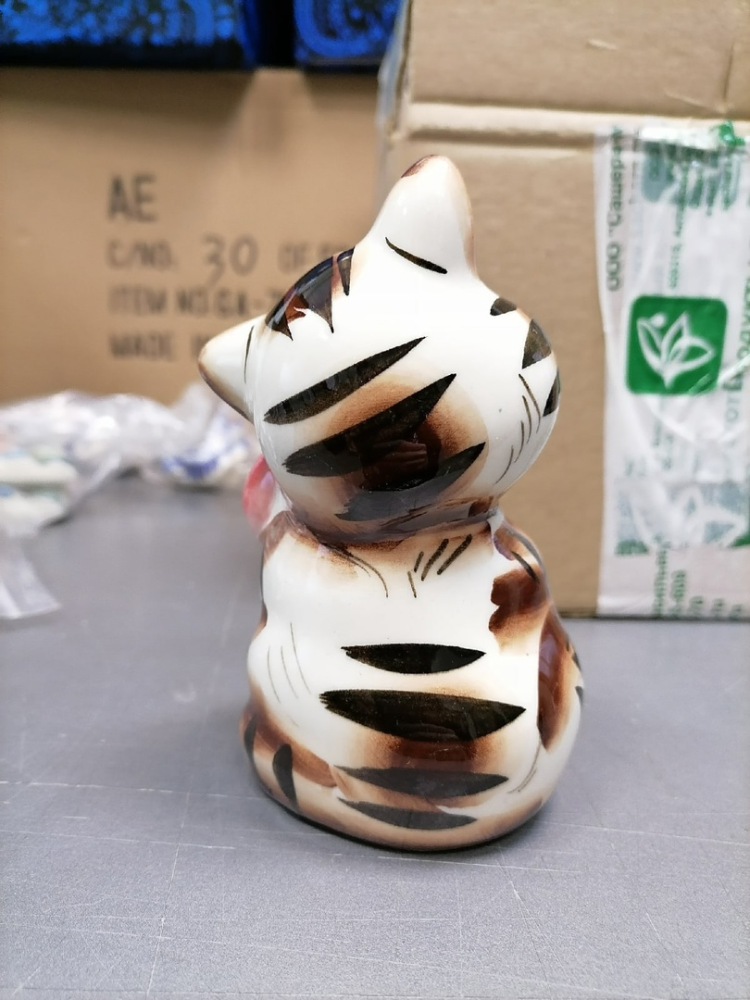 Фигурка Кот обжора Цветная гжель ГЛ-458, фото со склада оборотная сторона