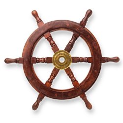 Деревянный корабельный штурвал, диаметр 38 см