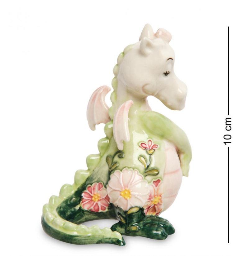 Статуэтка из фарфора Стеснительный Дракоша Pavone JP-41/12, вид профиль