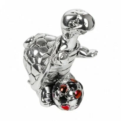 Статуэтка Черепашка-футболист с красным мячом Exetera Argenti 46-384776