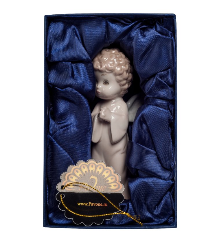 Статуэтка из фарфора Молящийся Ангел Мальчик Pavone JP-05/ 11, фотография в упаковке