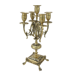 Канделябр на 5 свечей Арте Нова, золотой
