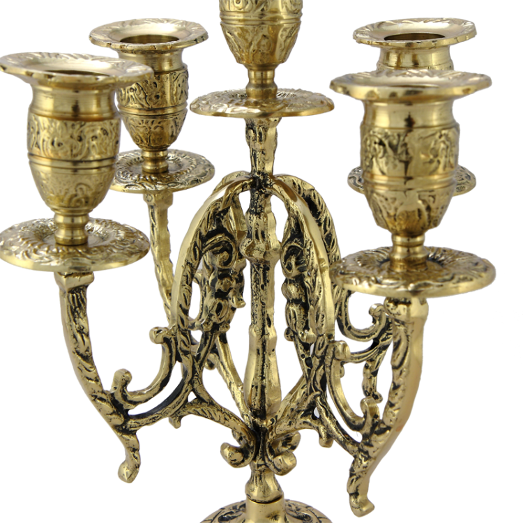 Канделябр на 5 свечей Арте Нова, золотой Bello De Bronze BP-14056-D, фотография рожков