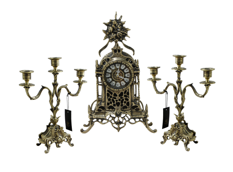 Часы каминные с канделябрами Осень, цвет антик Bello De Bronze BP-15050-A, фотография 4