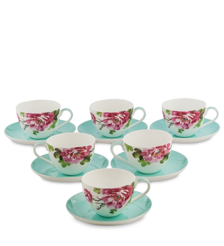 Чайный набор на 6 персон из фарфора Тоскана Pavone JK-184