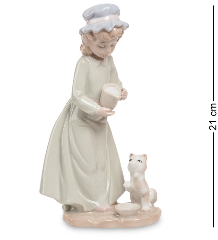 Фигурка из фарфора Девочка с котенком Pavone JP-29/62