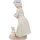 Фигурка из фарфора Девочка с котенком Pavone JP-29/62, фотография сбоку