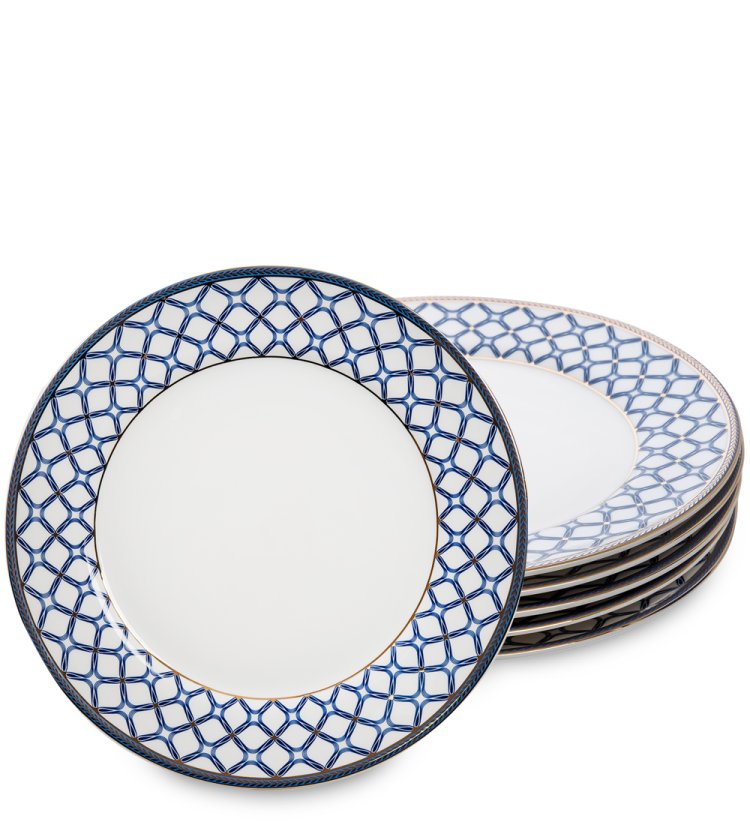 Набор из 6-ти тарелок из фарфора Элегантность Pavone JK-244