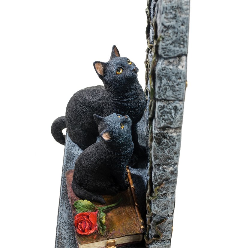 Статуэтка Кошка с котенком у зеркала Veronese WS-885, увеличенный вид профиль