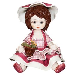 Статуэтка из фарфора Кукла сидящая с цветами