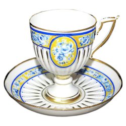 Чайная пара из фарфора Цветы