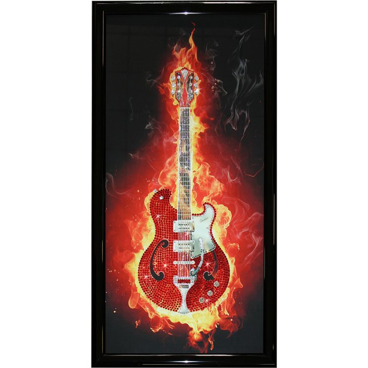 Картина Огненная гитара c кристаллами Swarovski