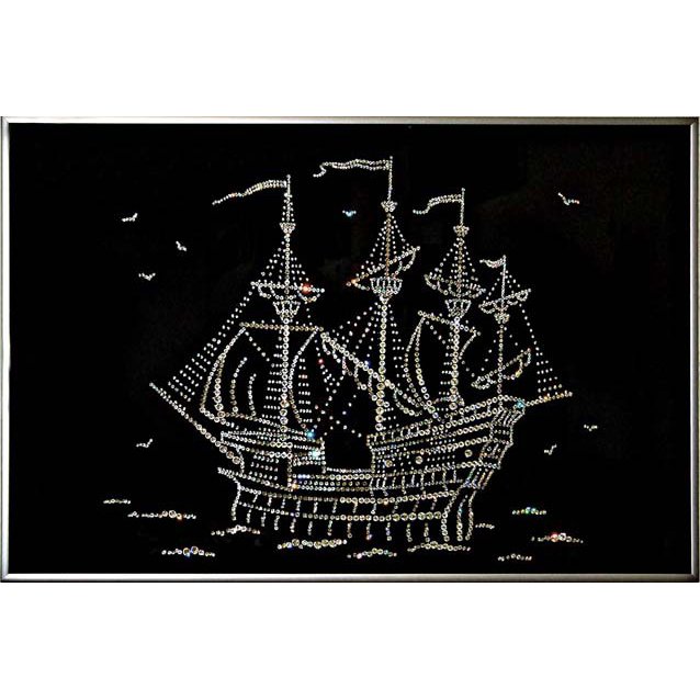 Картина Фрегат c кристаллами Swarovski