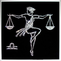 Картина Весы (девушка) c кристаллами Swarovski