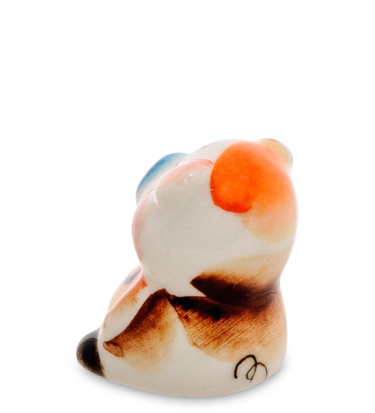 Статуэтка маленький Поросенок Цветная гжель ГЛ-497, фотография со спины