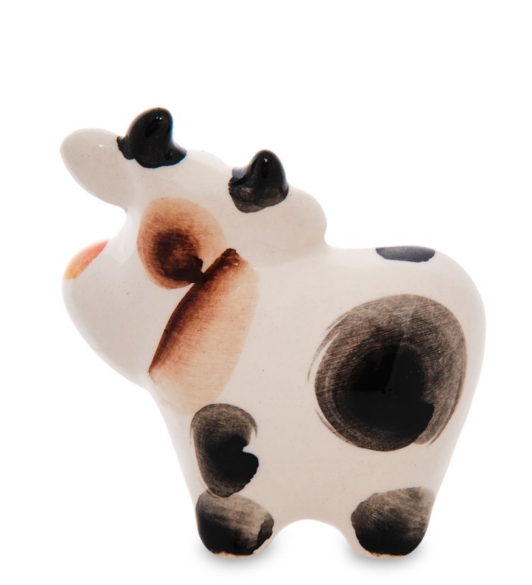 Статуэтка Бык Федор символ 2021 года Цветная гжель ГЛ-661, фотография со спины