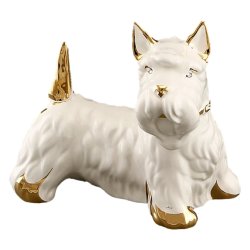 Статуэтка Скотч терьер, С золотой отдделкой