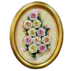 Барельеф из фарфора Розы