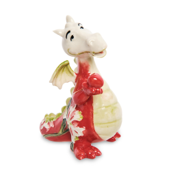 Статуэтка из фарфора Красный дракон с яблоком