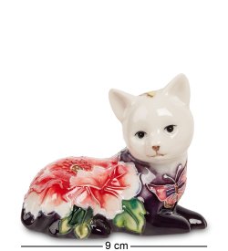 Статуэтка из фарфора Котенок с бабочкой на голове