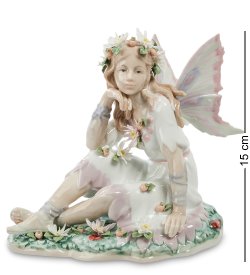 Статуэтка из фарфора Девушка Ангел на лугу с цветами