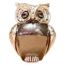 Статуэтка Сова Серебристо-черная, Размер 4х3 см