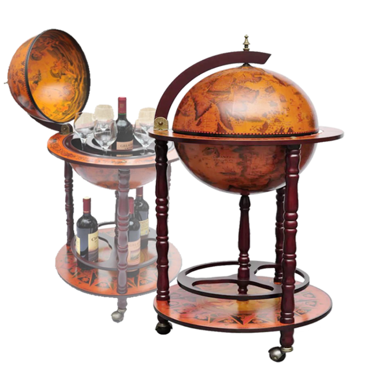 Напольный бар в виде глобуса со старинной картой Jufeng JF-JG-42001-R