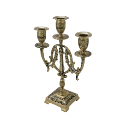 Канделябр на 3 свечи Лира, золотой