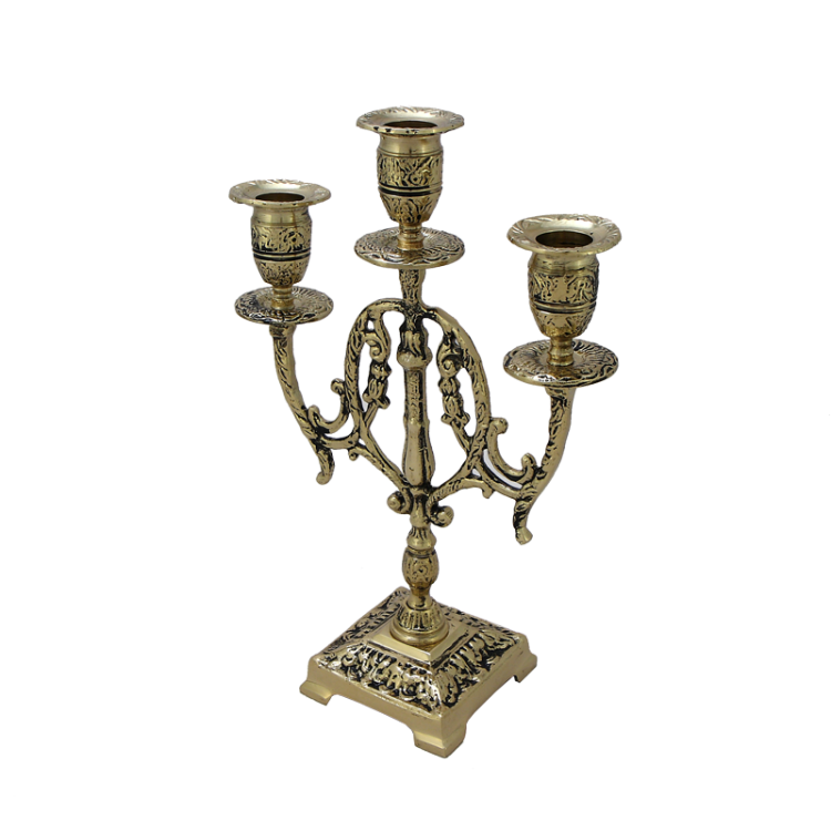 Канделябр на 3 свечи Лира, золотой Bello De Bronze BP-14057-D