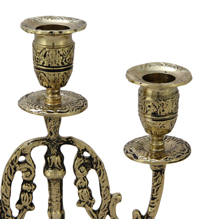 Канделябр на 3 свечи Лира, золотой Bello De Bronze BP-14057-D, фотография рожков