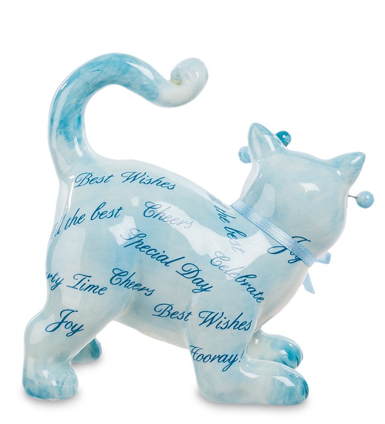 Статуэтка из керамики Кот с поздравлениями Pavone CMS-31/44, фотография со спины